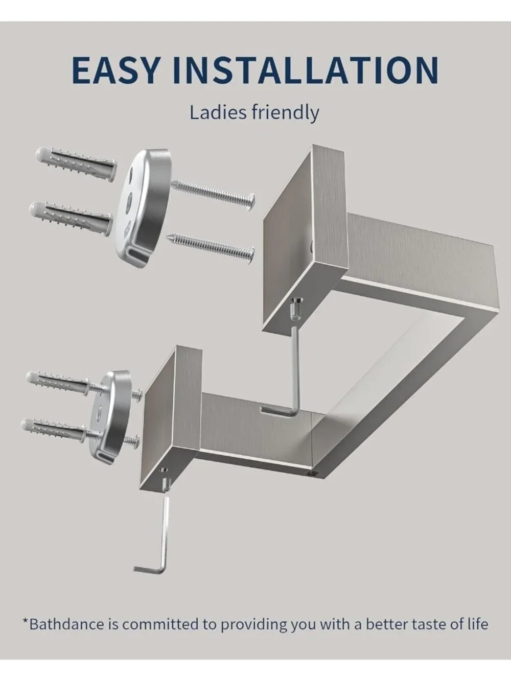 Bathdance Brushed Nickel Toilet Paper Holder Wall Mount StainlessSteel Rustproof